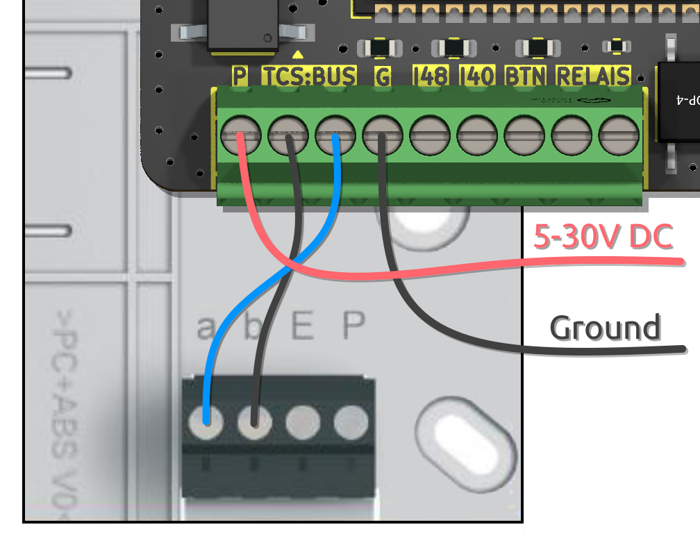 2-wire external via screw terminal